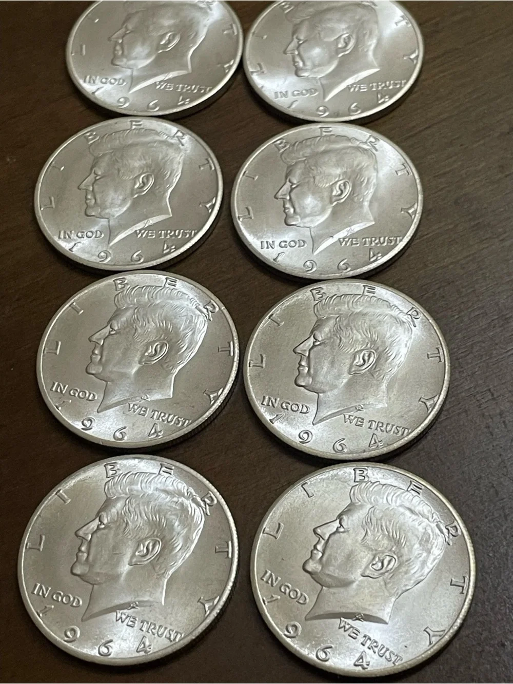 1964 silver coins 8 total. These are 90% silver